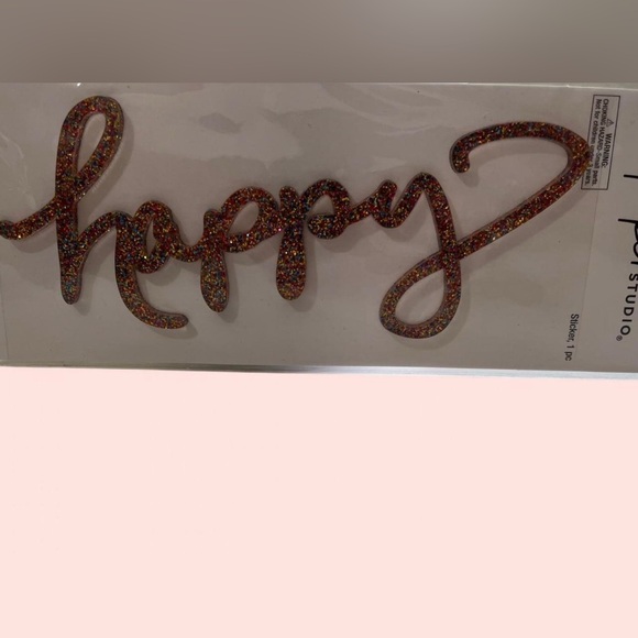 The Paper Studio “Happy” Glitter Sticker - Picture 1 of 6